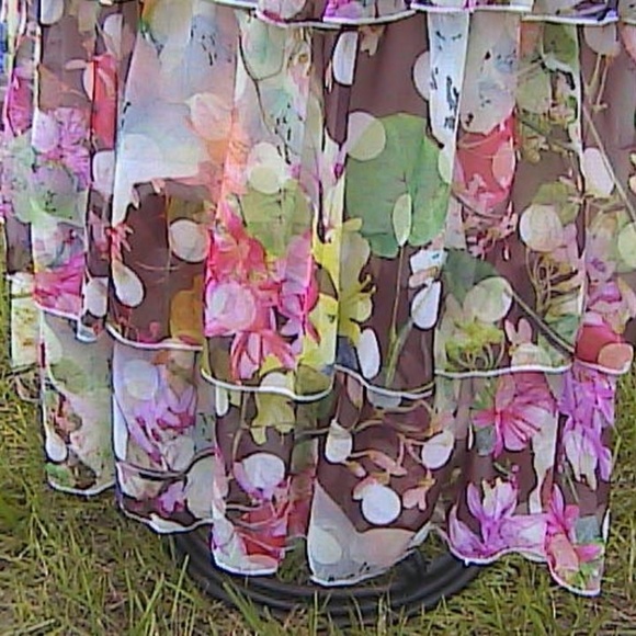 Black Multi Ruffles Chiffon Color Layer Skirt - Picture 6 of 8